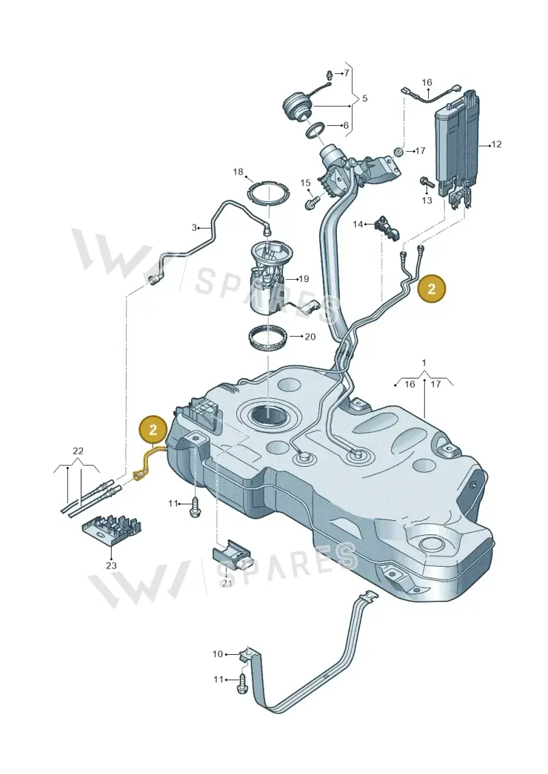 2Q0201997G — Volkswagen Taigo (2021-2024) diagram 837201400, position 2