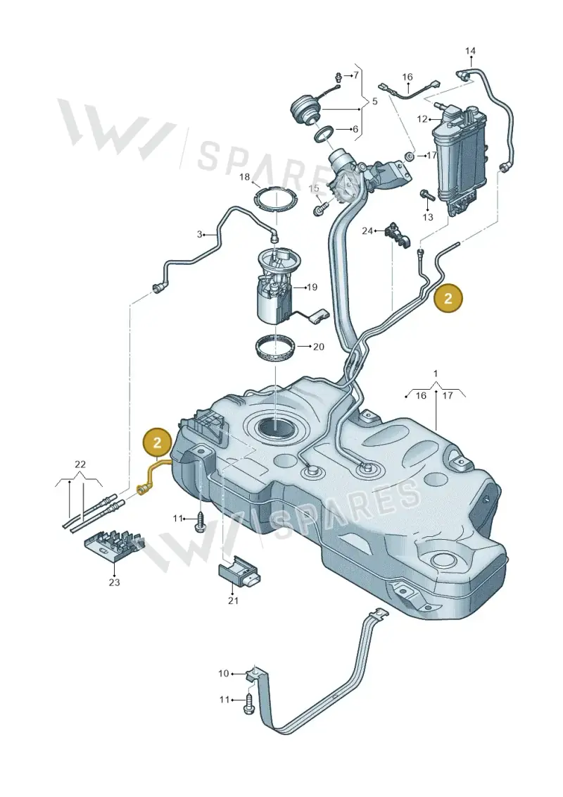 2Q0201997K — Volkswagen Polo 1.0 BlueMotion (2017-2024) diagram 837201042, position 2