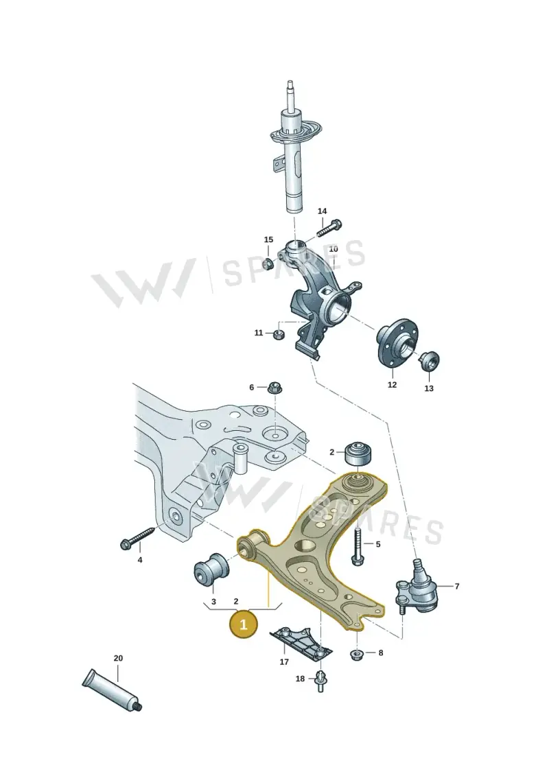 2Q0407151E — Volkswagen Taigo (2021-2024) diagram 2gc407000, position 1