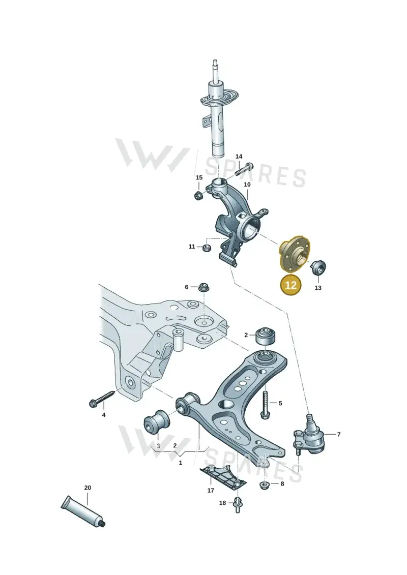 2Q0407621A — Volkswagen Taigo (2021-2024) diagram 2gc407000, position 12