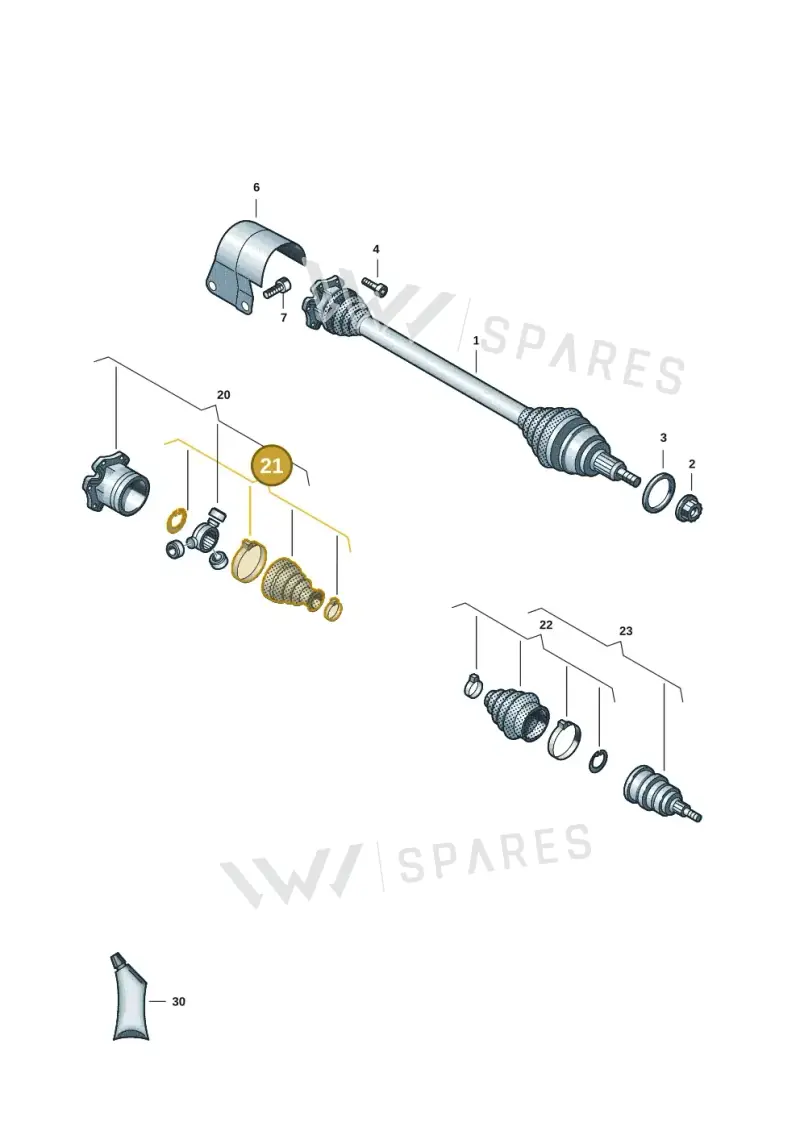 2Q0498201H — Volkswagen Taigo (2021-2024) diagram 2f0407422, position 21
