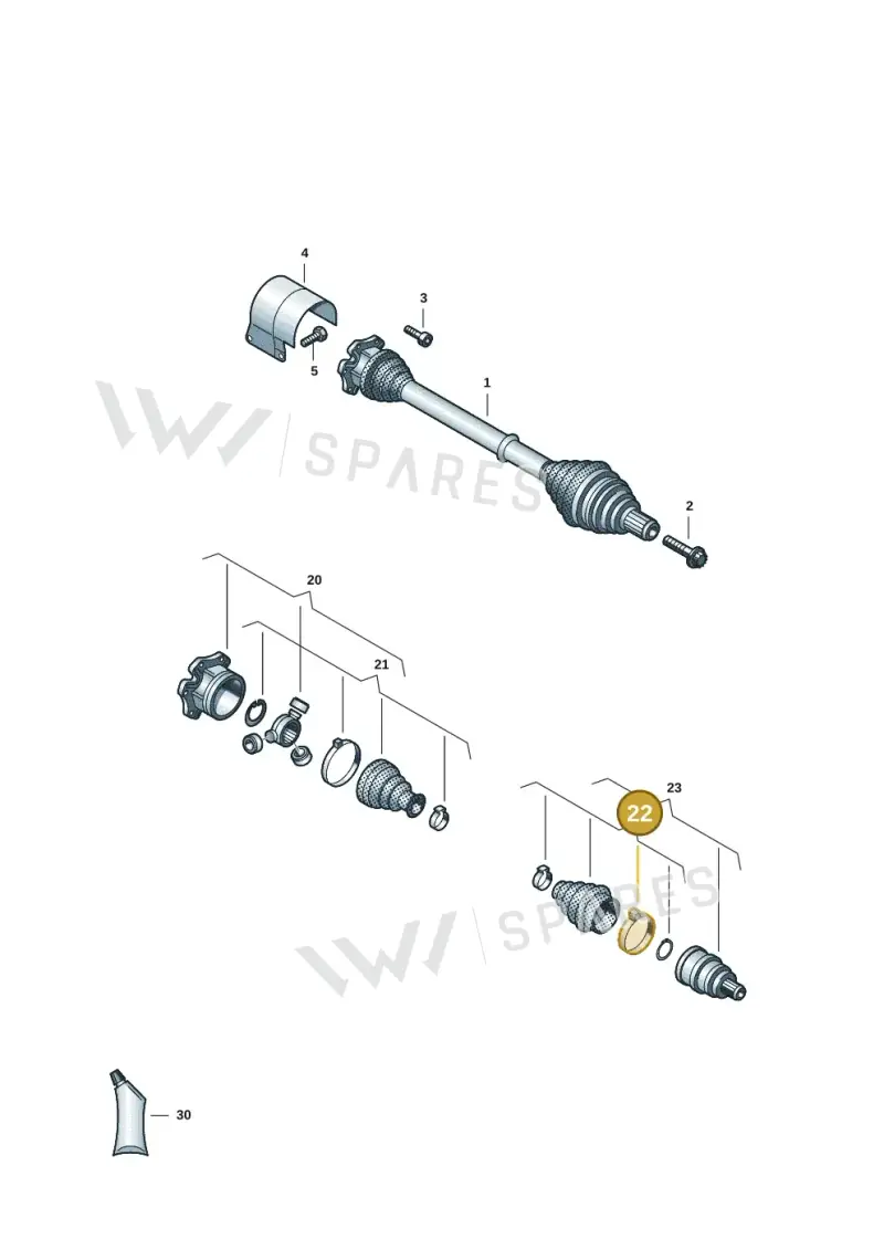 2Q0498203H — Volkswagen Golf 2.0 BlueMotion (2019-2024) diagram 5h0407020, position 22