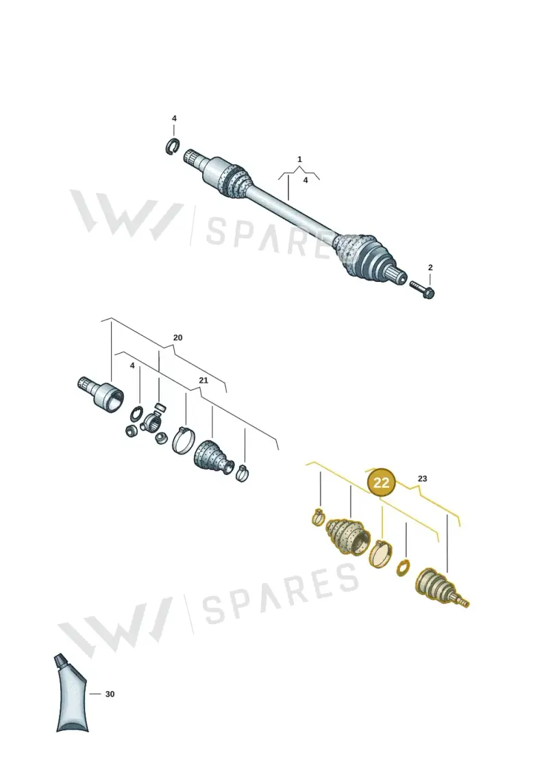 2Q0498203N — Volkswagen ID.7 Limousine Pro (2023-) diagram 11a407020, position 22
