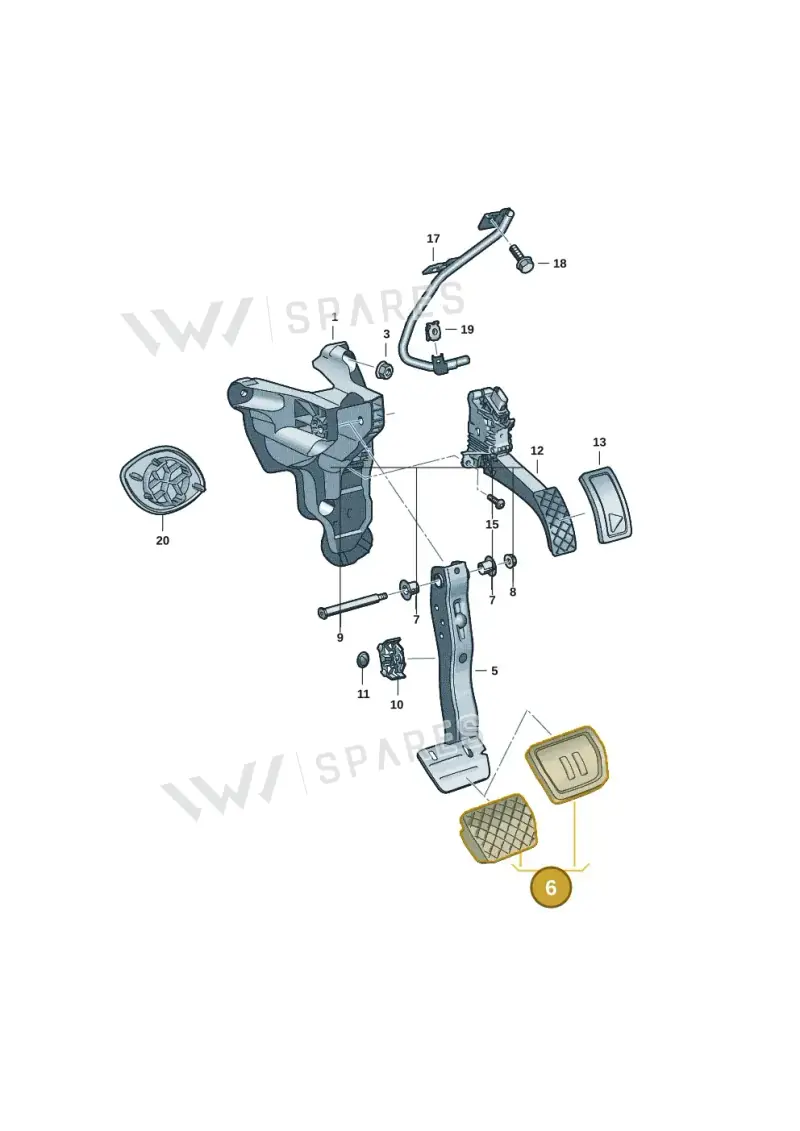 2Q0723173 — Volkswagen Taigo (2021-2024) diagram 2f0721500, position 6