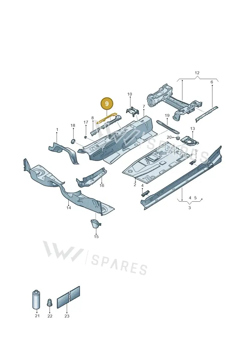 2Q0803806 — Volkswagen T-Cross 1,0 (2018-2024) diagram 587803005, position 9