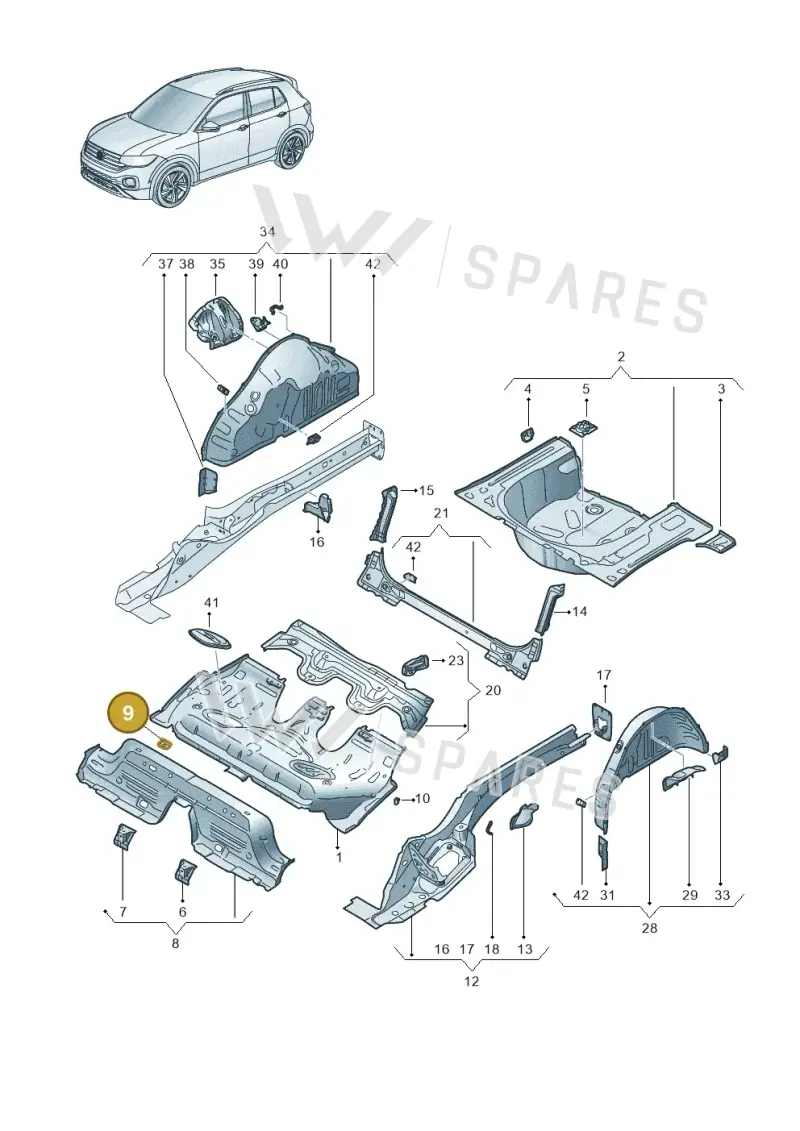 2Q0804866 — Volkswagen T-Cross 1,0 (2018-2024) diagram 587803010, position 9
