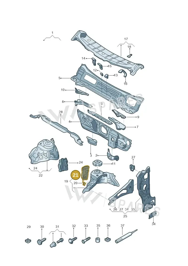 2Q0805077 — Volkswagen Polo Track (2023-) diagram 602805500, position 21