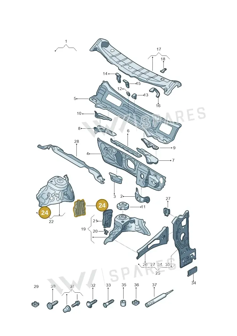 2Q0805078 — Volkswagen Polo Track (2023-) diagram 602805500, position 24