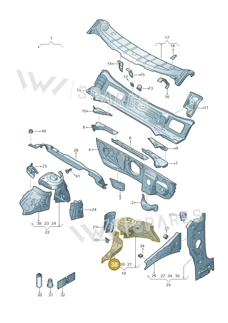 2Q0805159 — Volkswagen Polo 1.0 BlueMotion (2017-2024) diagram 835805500, position 38