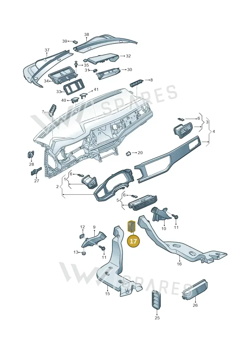 2Q0819663 — Volkswagen Polo 1.0 BlueMotion (2017-2024) diagram 837819300, position 17