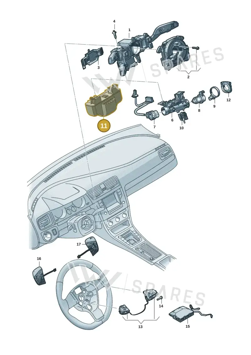 2Q0905861A — Volkswagen Taigo (2021-2025) diagram 2f0953500, position 11