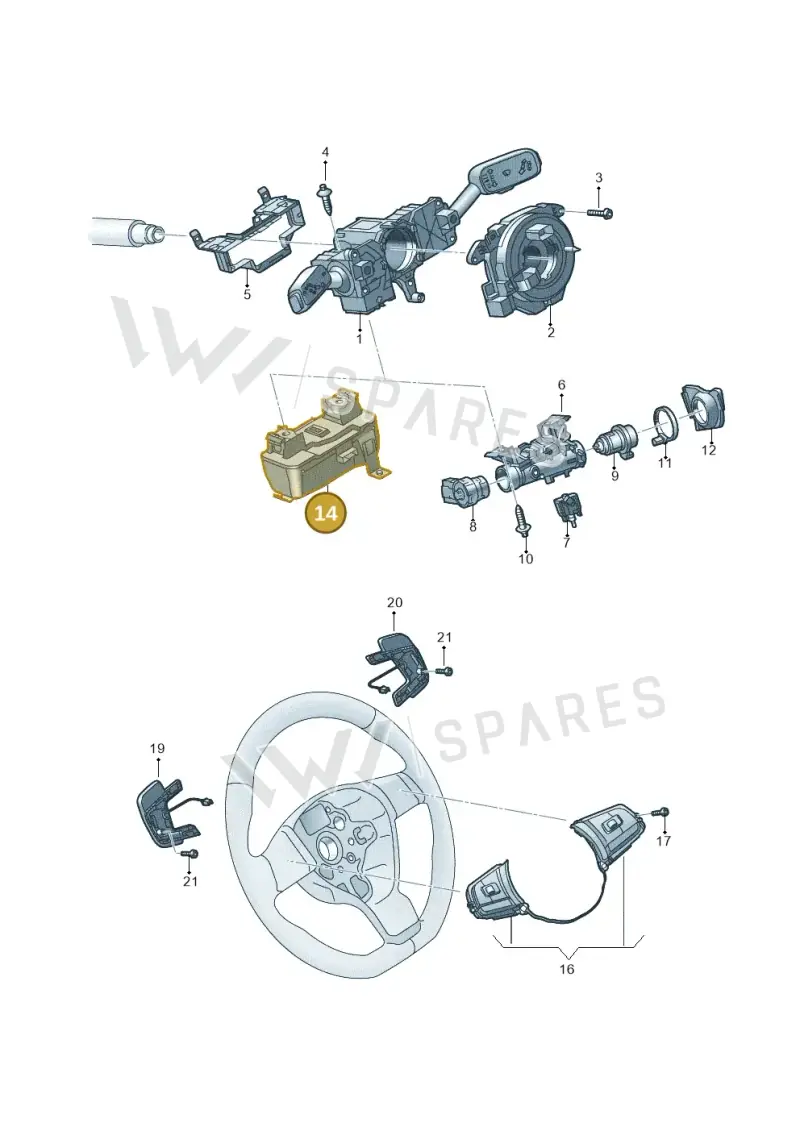 2Q0905861A — Volkswagen T-Cross (2018-2025) diagram 837953500, position 14