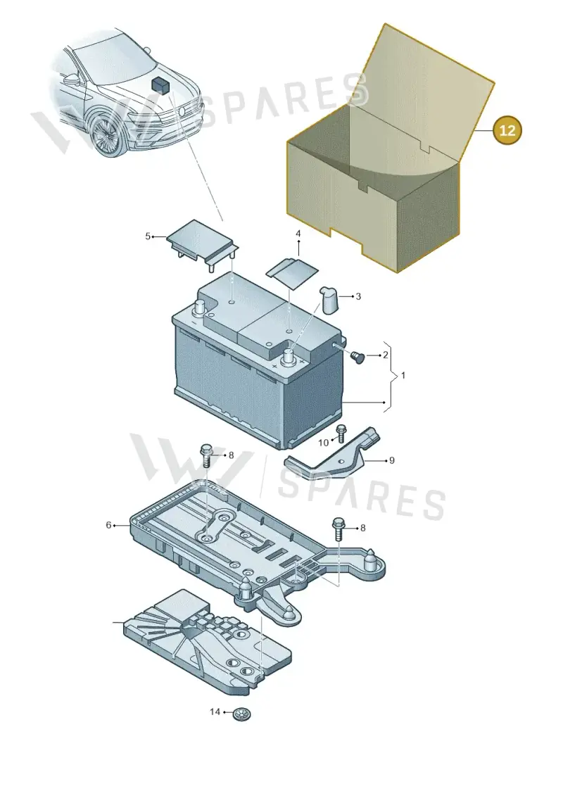 2Q0915418E — Volkswagen Tiguan 2.0 4Motion (2017-2024) diagram 884915000, position 12