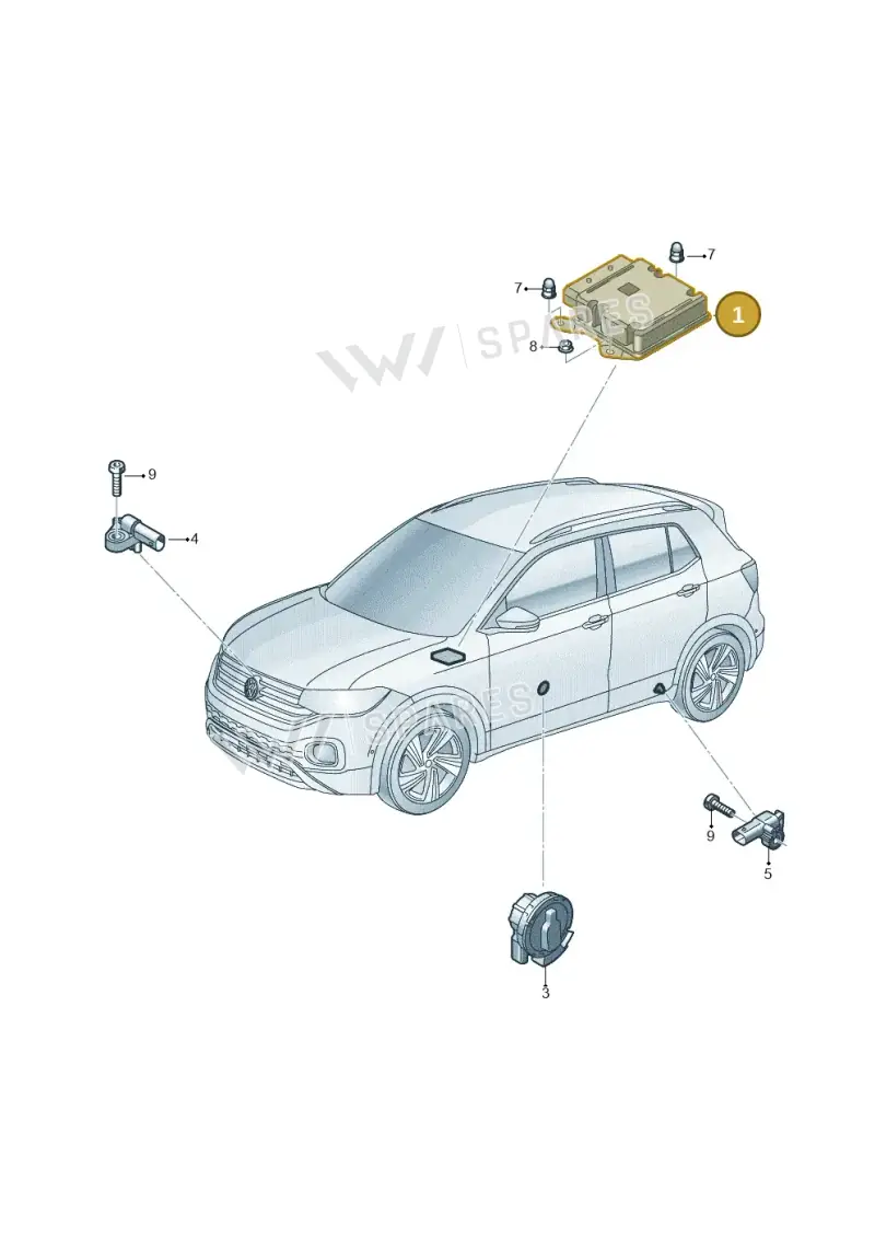 2Q0959655AP — Volkswagen T-Cross (2018-2025) diagram 587959030, position 1