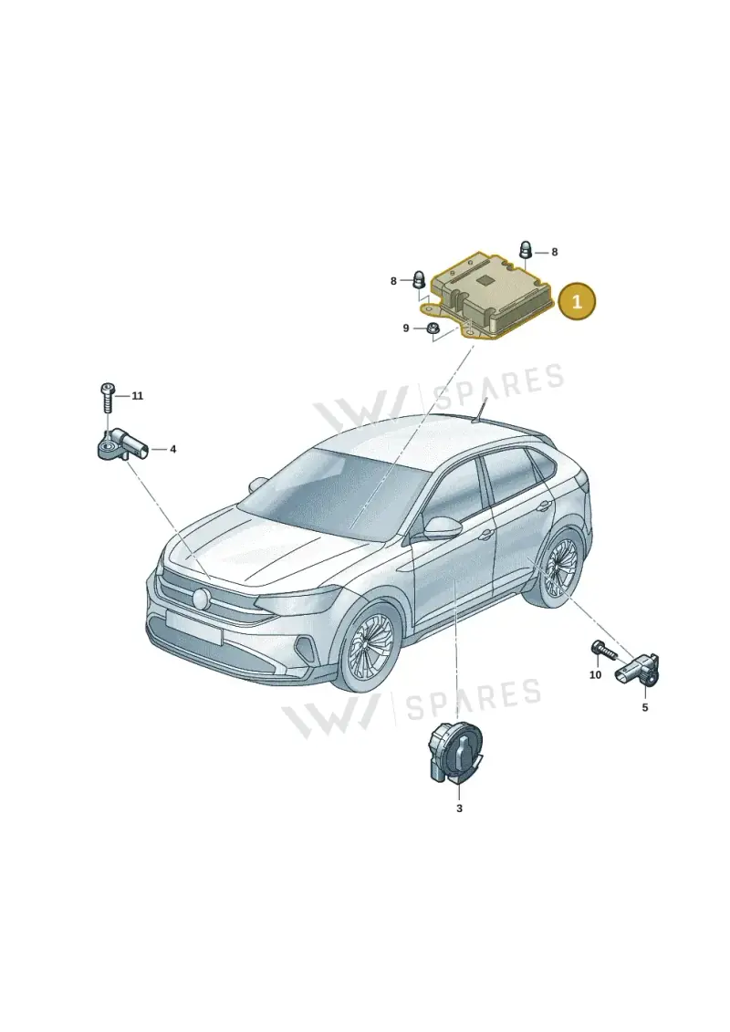 2Q0959655BJ — Volkswagen Taigo (2021-2025) diagram 2f0959600, position 1