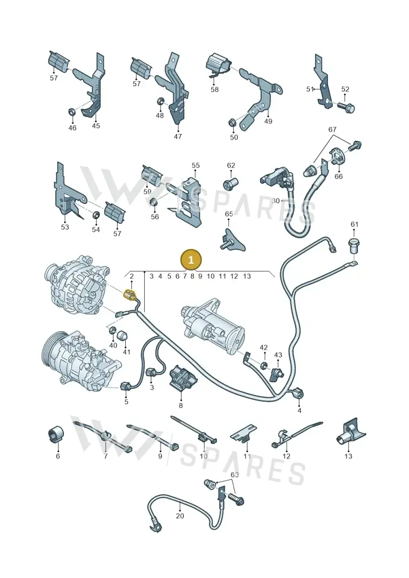 2Q0971349QM — Audi A1 Sportback (2018-2025) diagram 592972000, position 1