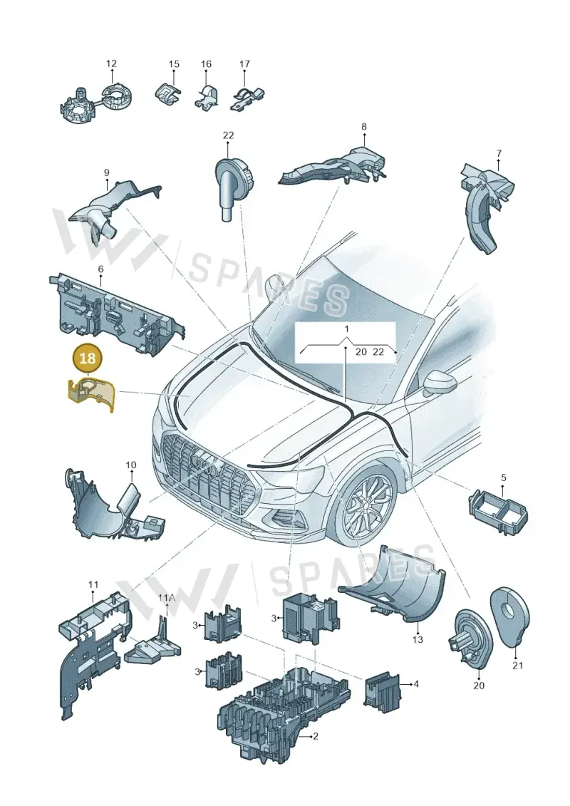2Q0971457 — Audi RS Q3 Sportback (2019-2024) diagram 597971860, position 18