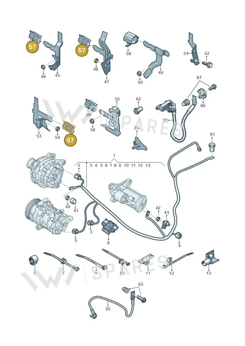 2Q0971615L — Audi A1 Sportback (2018-2025) diagram 592972000, position 57