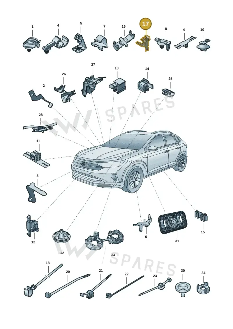 2Q0971890 — Volkswagen Nivus (2020-) diagram 67b971082, position 17