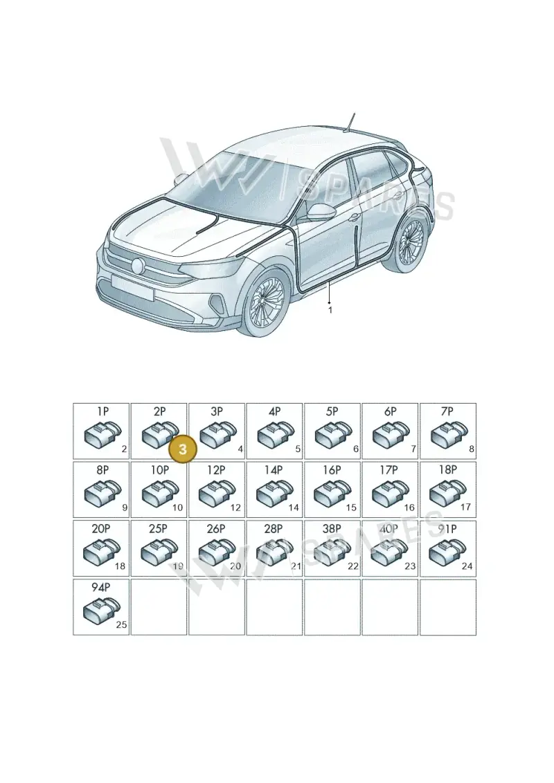 2Q0972702 — Volkswagen Taigo (2021-2025) diagram 2f0971081, position 3