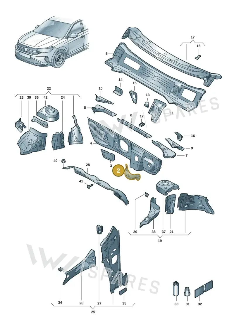2Q1803177 — Volkswagen Taigo (2021-2024) diagram 2f0805200, position 2