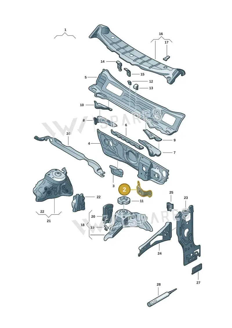 2Q1803177 — Volkswagen Nivus (2020-) diagram 67b805050, position 2