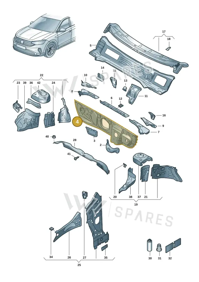 2Q1805422 — Volkswagen Taigo (2021-2024) diagram 2f0805200, position 4