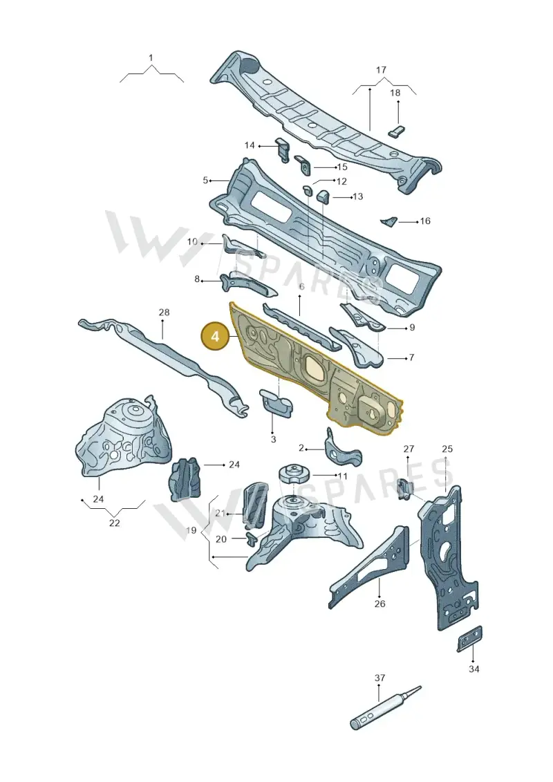 2Q1805422 — Volkswagen T-Cross 1,0 (2019-) diagram 581805500, position 4