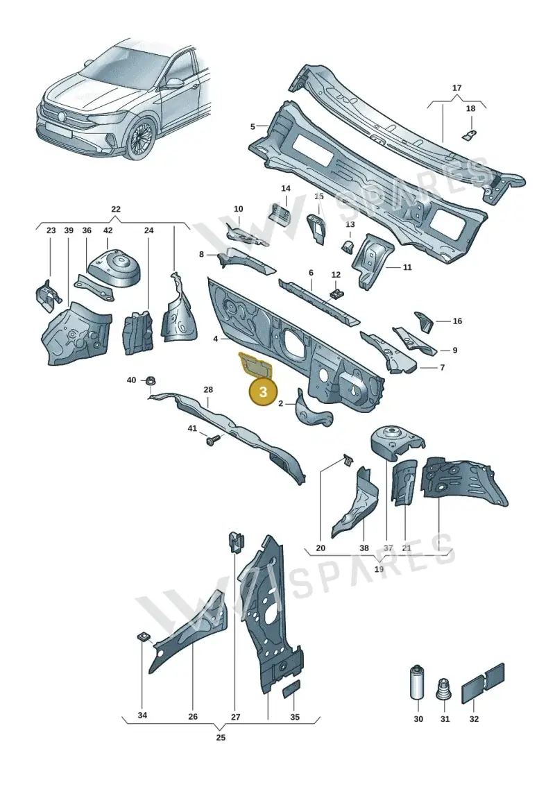 2Q1805529 — Volkswagen Taigo (2021-2024) diagram 2f0805200, position 3