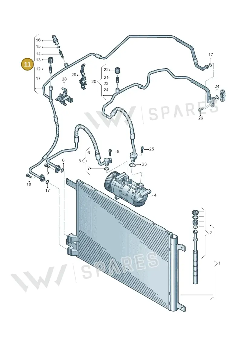 2Q1816741F — Volkswagen T-Cross 1,0 (2018-2024) diagram 837260400, position 11