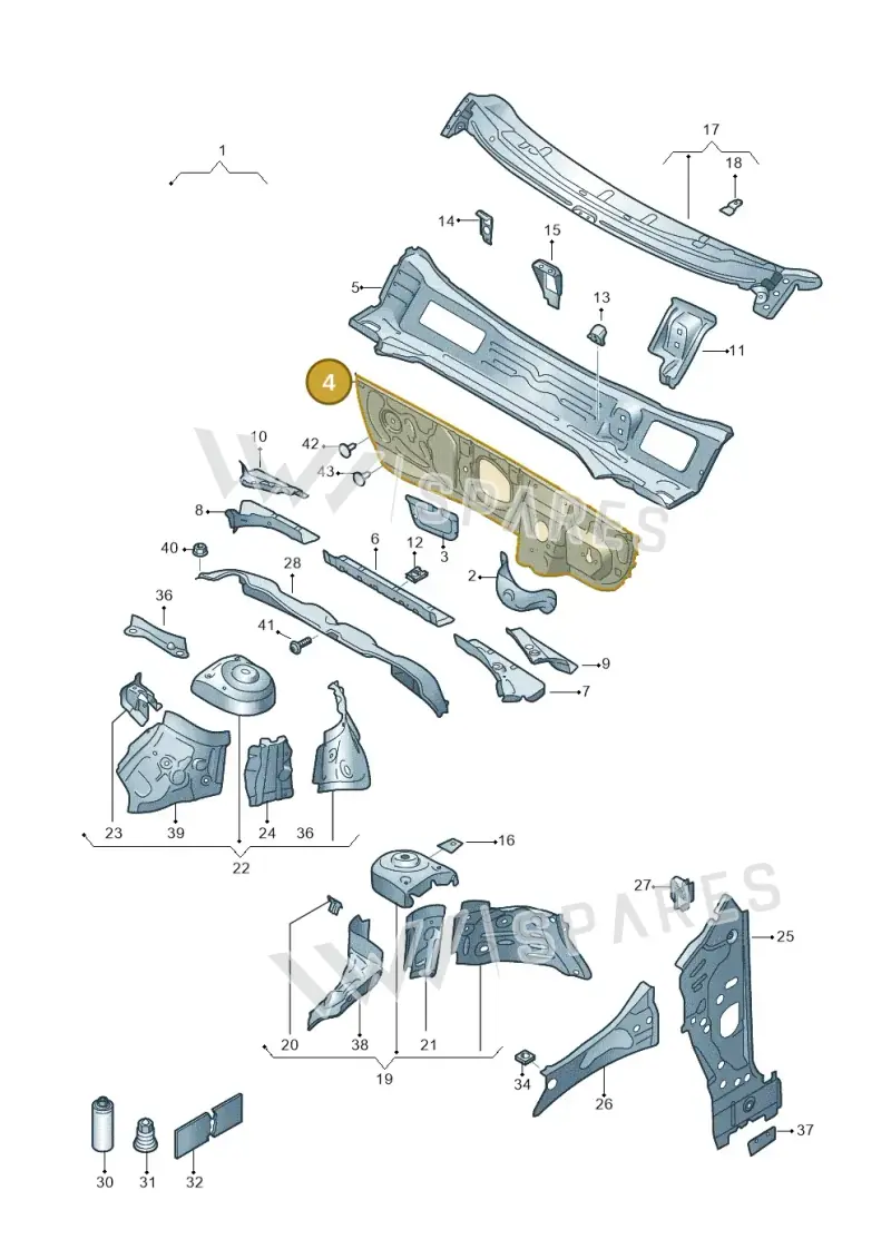 2Q2803155 — Volkswagen T-Cross 1,0 (2018-2024) diagram 587805050, position 4