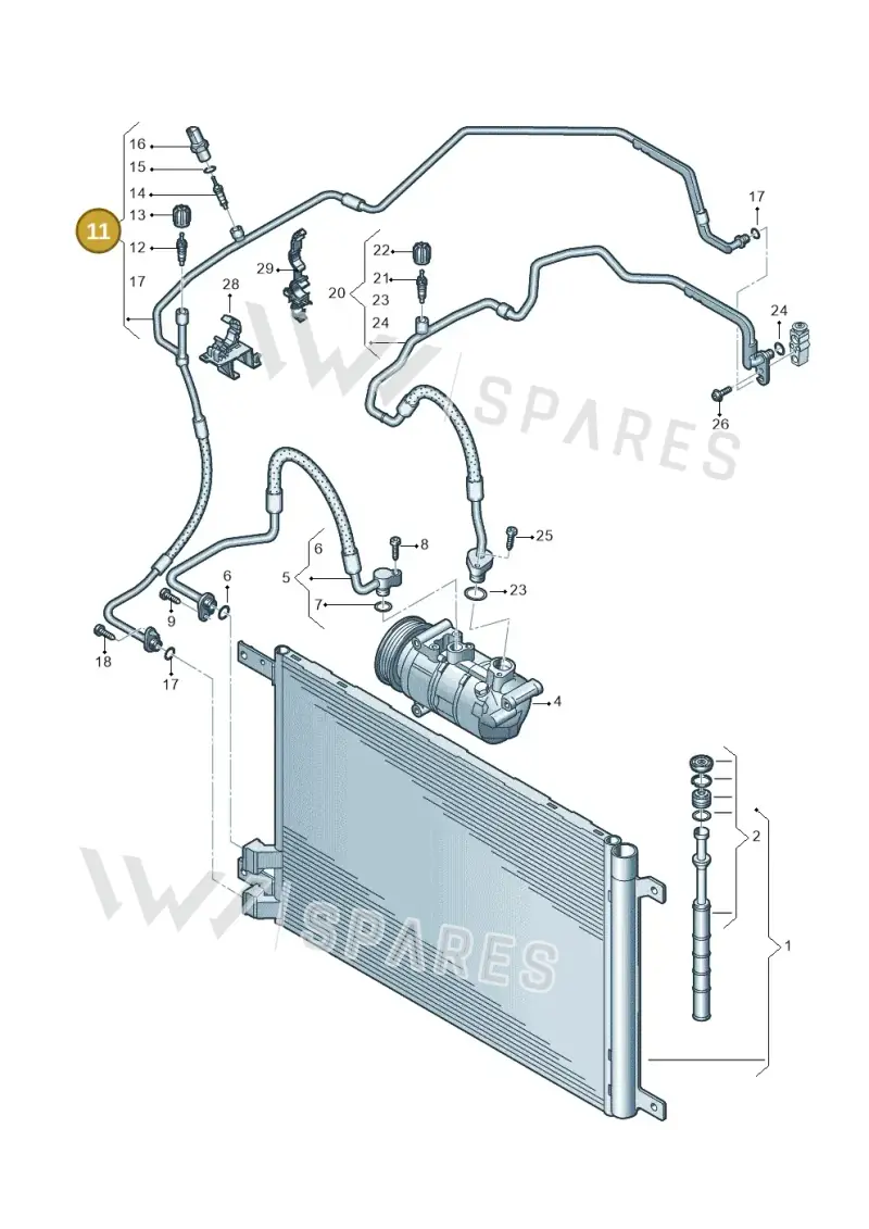 2Q2820741D — Volkswagen T-Cross 1,0 (2018-2024) diagram 837260400, position 11