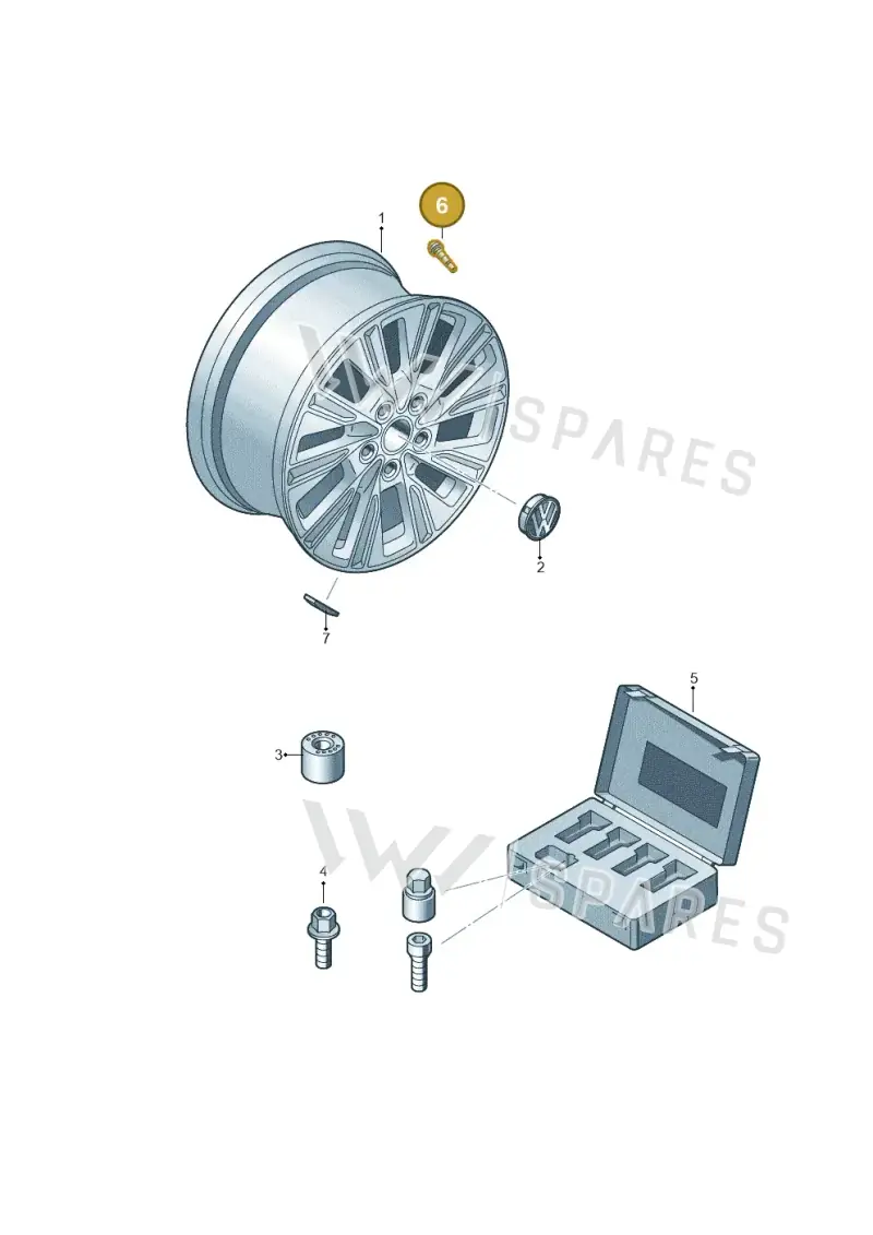 311601361 — Volkswagen Multivan (2021-) diagram 7t0601045, position 6