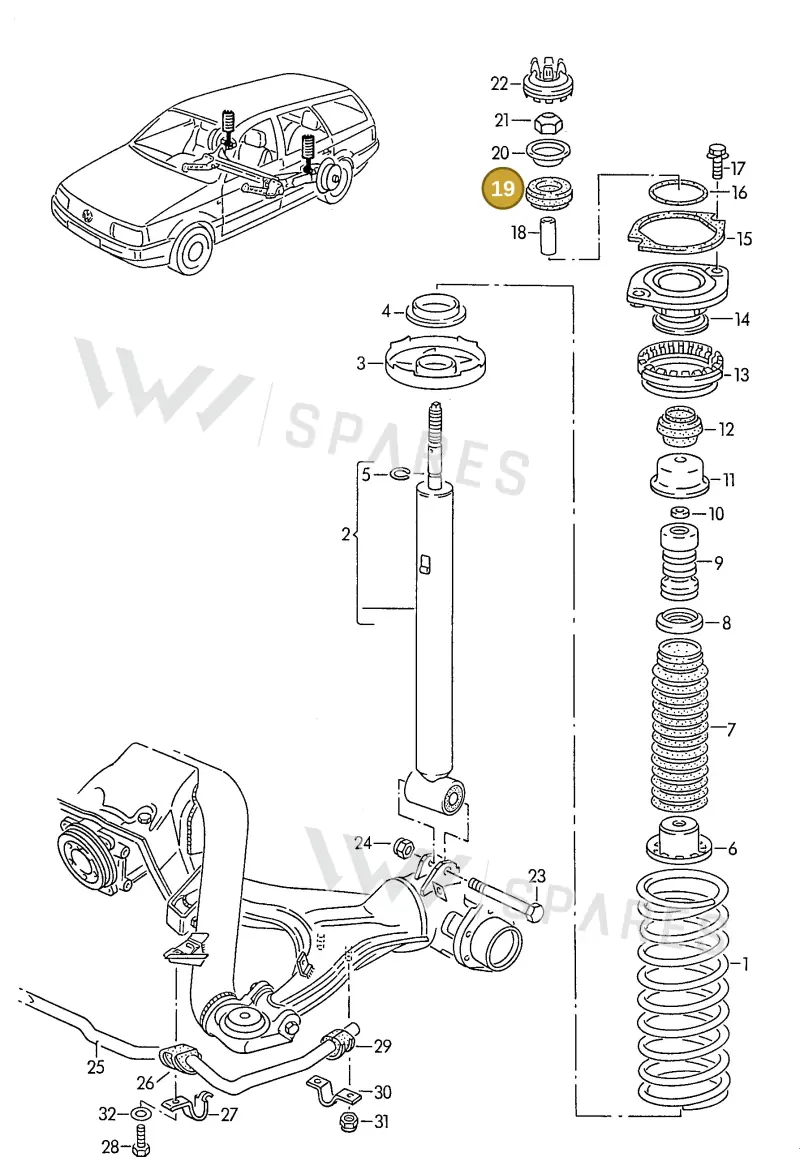 321512335 — Volkswagen Passat syncro (1991-1993) diagram 091077100, position 19