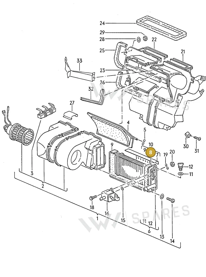 321819109 — Volkswagen Polo/Polo Coupe (1990-1994) diagram 009060000, position 8