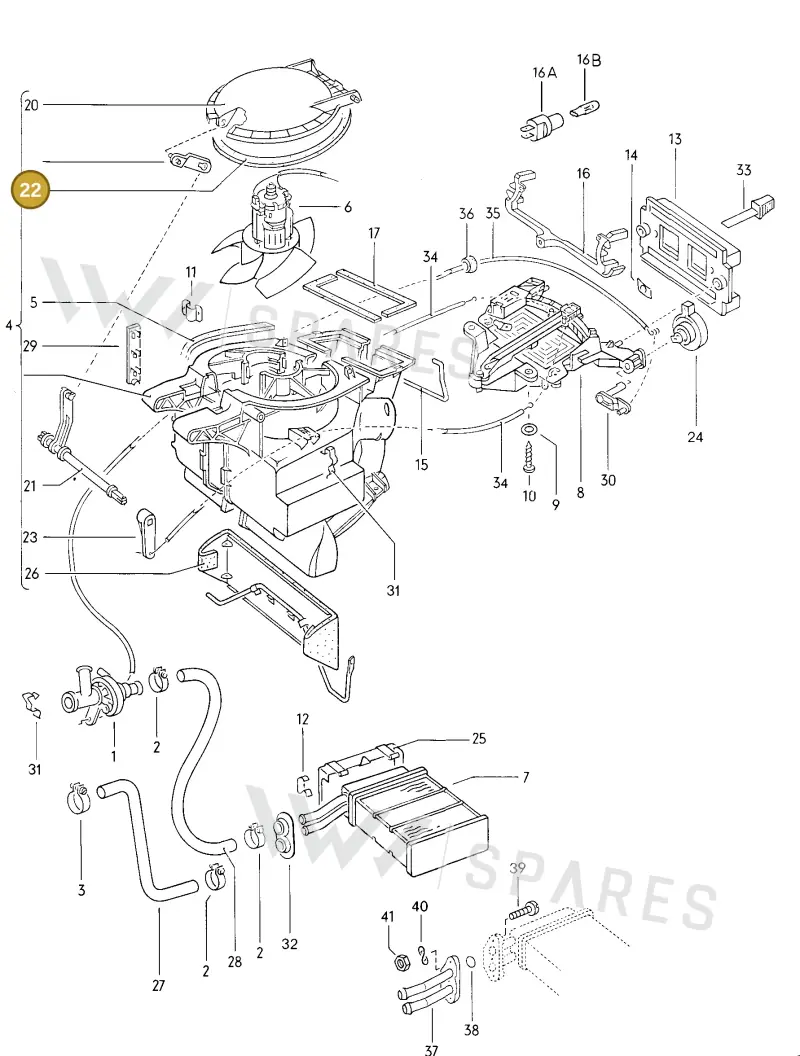321819109 — Volkswagen Dasher (1973-1977) diagram 020100000, position 22