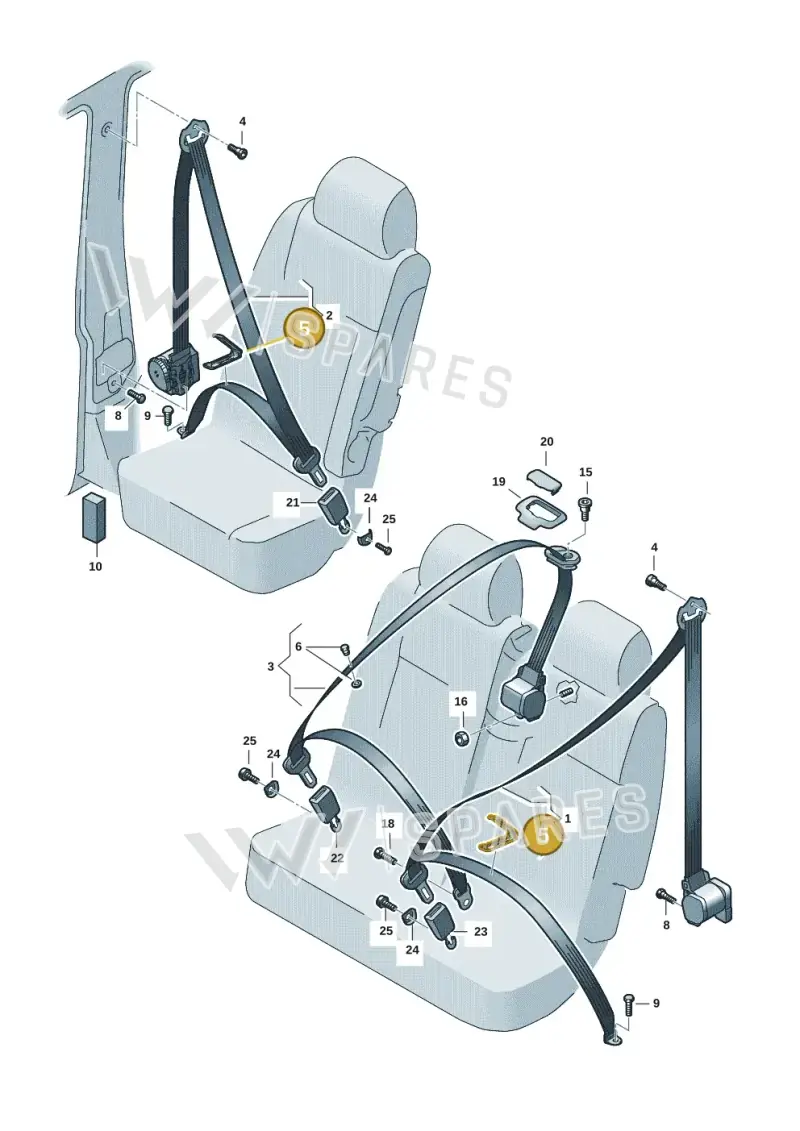 321857720 — Volkswagen Caddy Maxi Kombi (2020-2024) diagram 2ka857070, position 5
