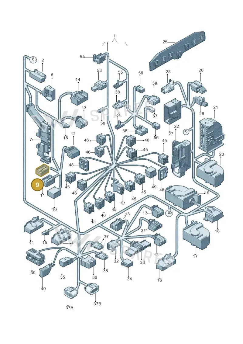 357035447A — Volkswagen Jetta 1.4 (2013-2015) diagram 775971830, position 9