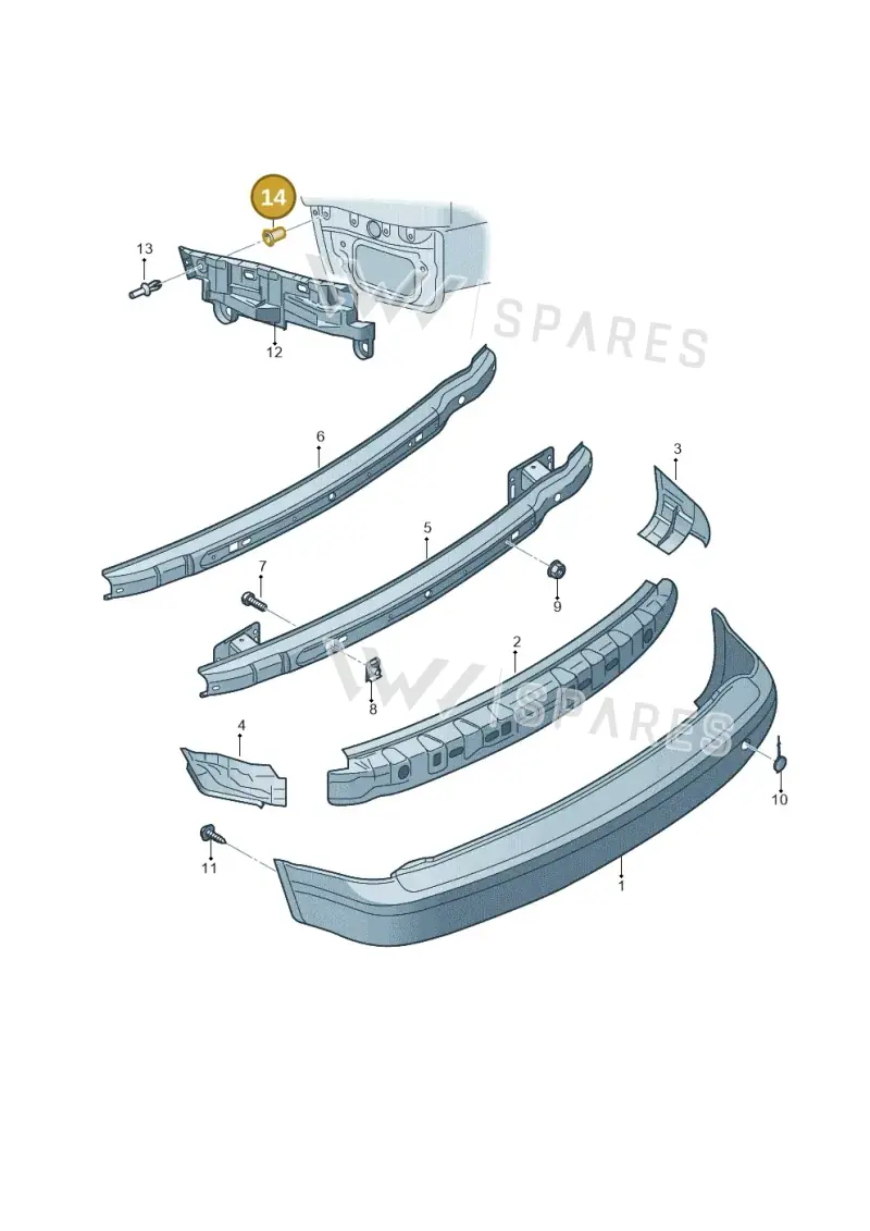 357853586B — Volkswagen Caddy Maxi Kombi (2010-2015) diagram 690807500, position 14