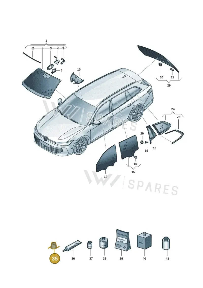 357853999B — Volkswagen Passat estate (2023-) diagram 3j0845000, position 35