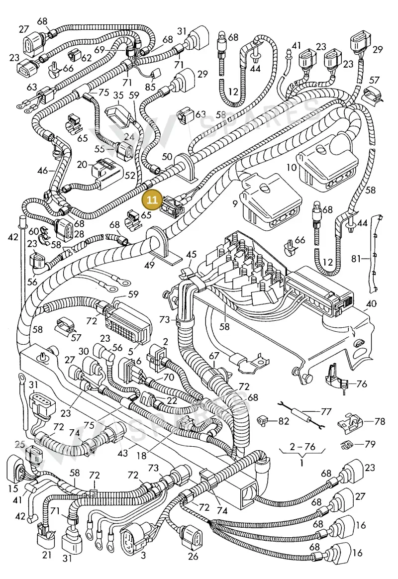 357951772 — Volkswagen FOX                  M.05> (2005-) diagram 225971800, position 11