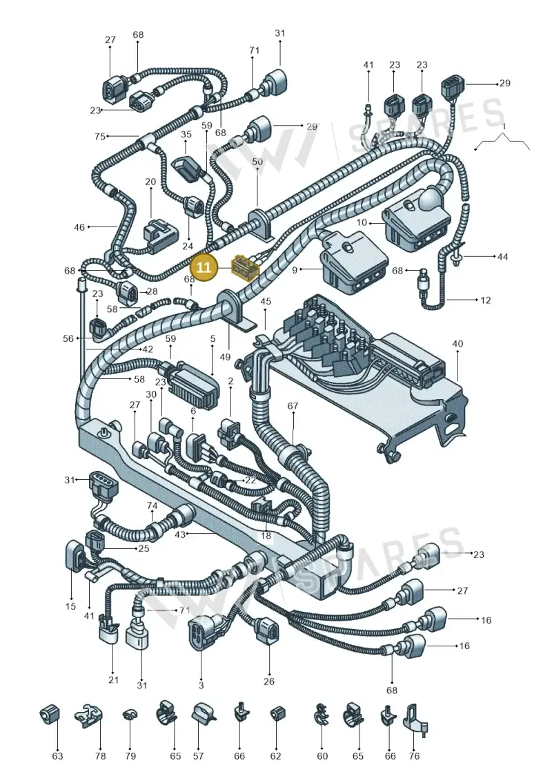 357951772 — Volkswagen Polo (2011-2014) diagram 544971800, position 11