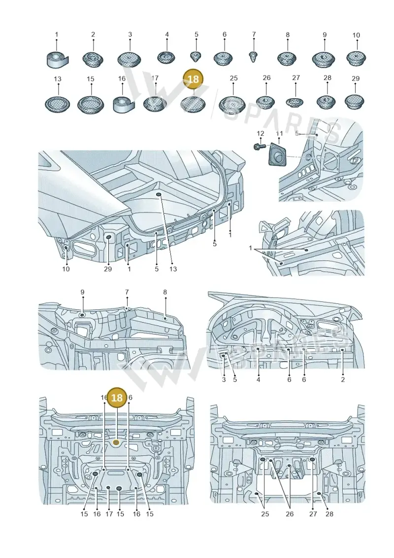 357971908B — Audi RS7 Sportback (2019-2025) diagram 435803360, position 18