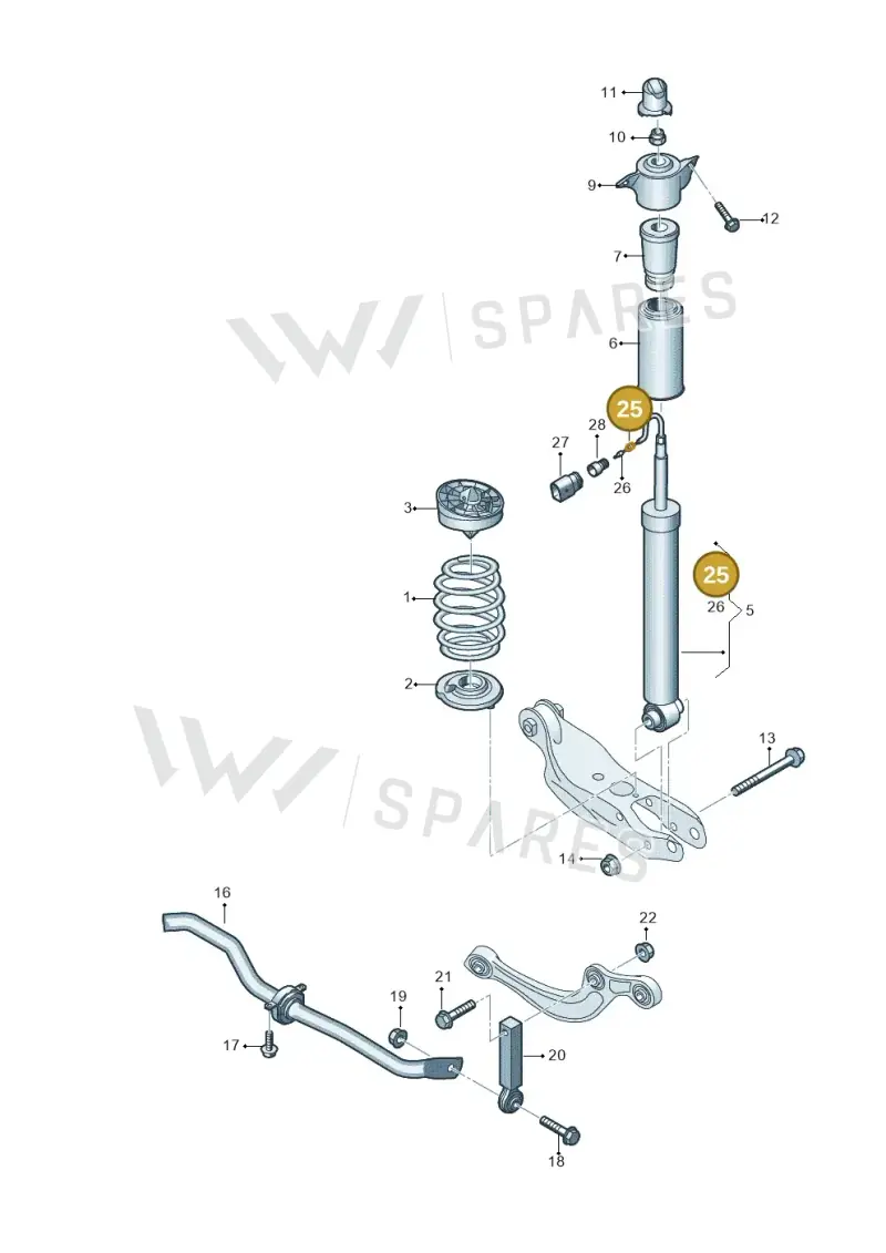 357972740D — Audi A5 Limousine (2024-2025) diagram 849511040, position 25