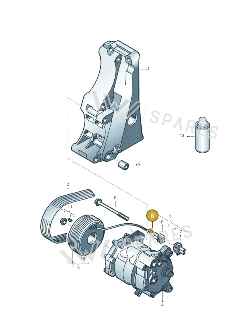 357972741 — Volkswagen LUPO/3L TDI (2003-2005) diagram 158260150, position 8