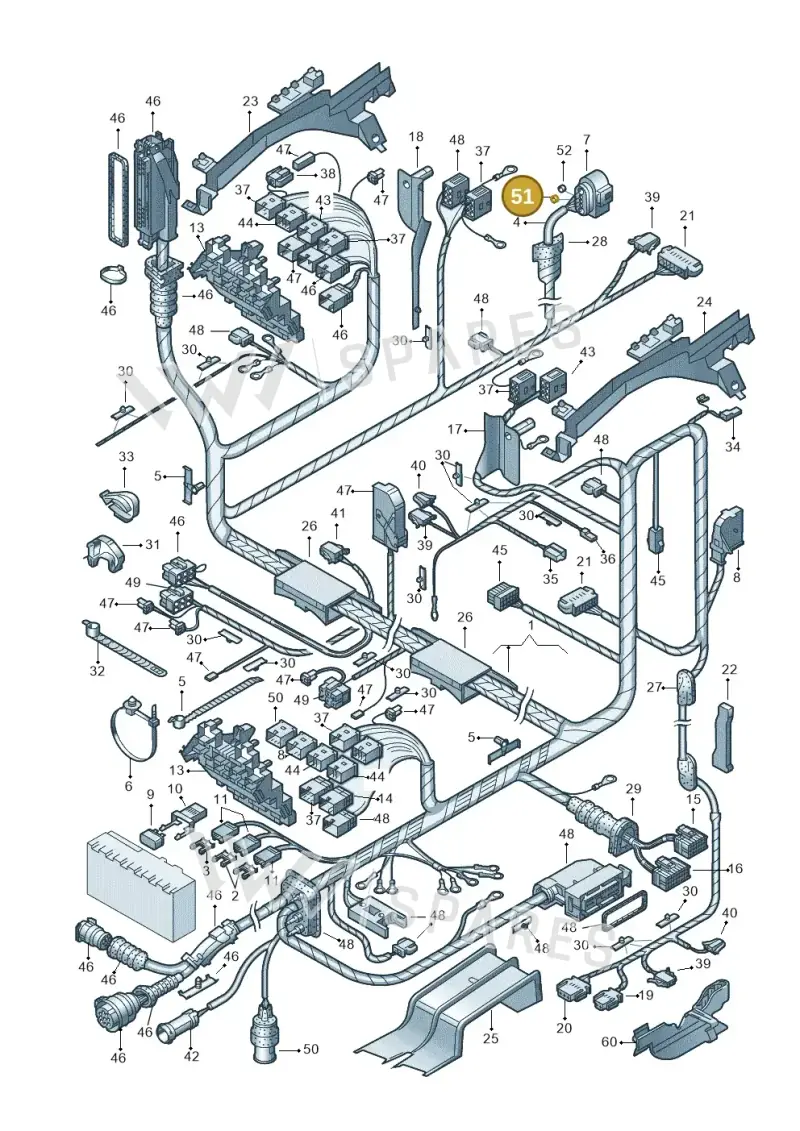 357972741 — Volkswagen PASSAT/4MOTION/W8 (2002-2005) diagram 195972820, position 51