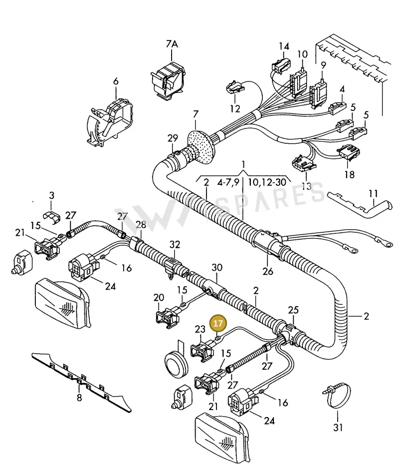 357972742A — Volkswagen TRANSPORTER SYNCRO (1996-2003) diagram 179971120, position 17