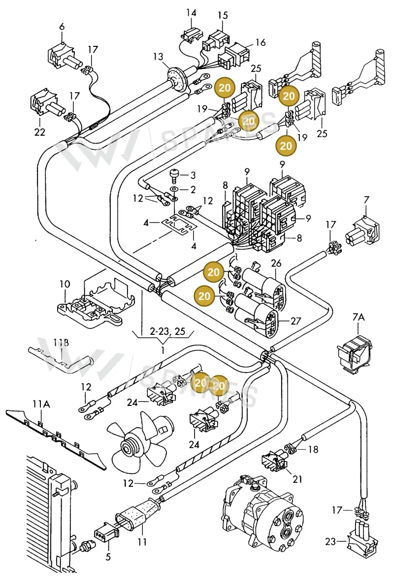 357972744 — Volkswagen TRANSPORTER SYNCRO (1996-2003) diagram 117972110, position 20
