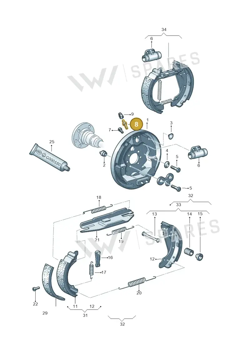 3A0611475 — Volkswagen Polo (2011-2014) diagram 158609200, position 8