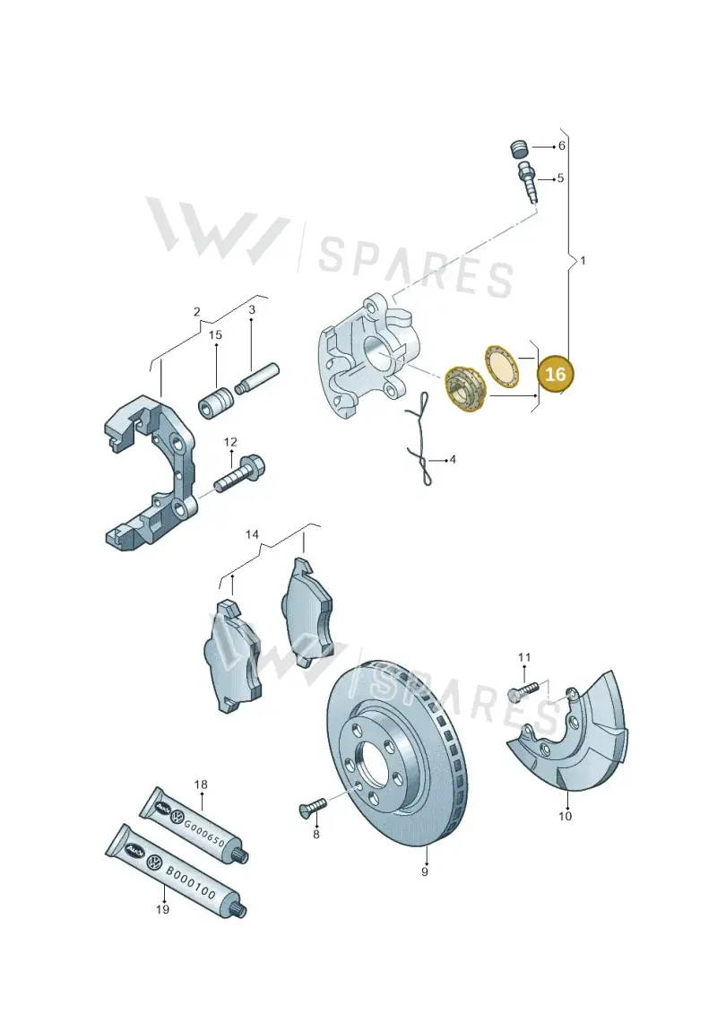 3A0698471 — Volkswagen Polo (2008-2009) diagram 147615350, position 16
